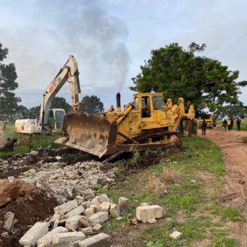 Over 50 shops, houses demolished by unknown men at Sakaman