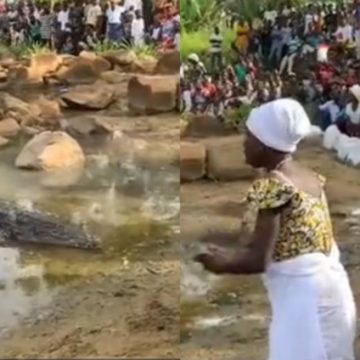 Woman pleads with ‘angry’ crocodile thought to be a deity to allow community fetch water from stream