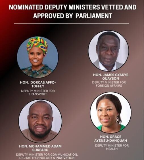 Parliament Approves Four Deputy Minister Nominees