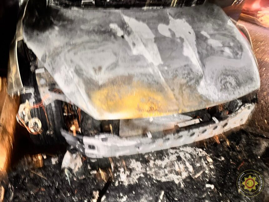 Vehicle Severely Damaged in Late-Night Blaze at University of Ghana