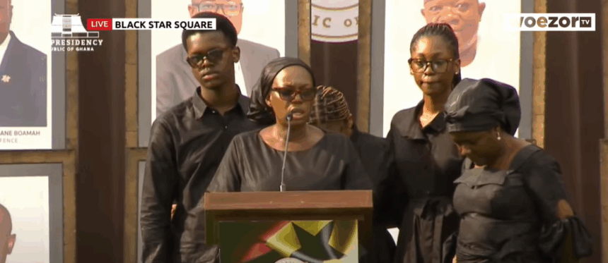 Mrs Rita Omane Boamah Pays Emotional Tribute to Late Husband at State Funeral Mrs Rita Omane Boamah Pays Emotional Tribute to Late Husband at State Funeral