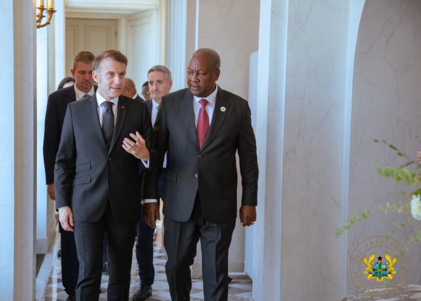 Mahama, Macron Hold Strategic Talks in Paris: Ghana Seeks French Support on Piracy, Health, and Education
