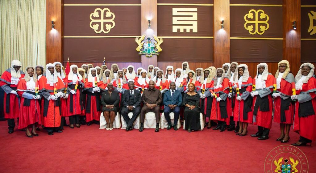 President Mahama swears in 37 High Court Judges, calls for swift justice and ethical excellence