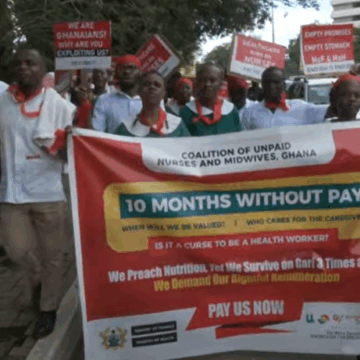 Unpaid Nurses and Midwives Protest in Accra Over Salary Delays