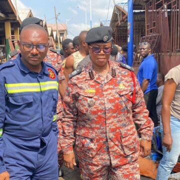 Central Regional Fire Commander Inspects Kasoa Market Fire Site