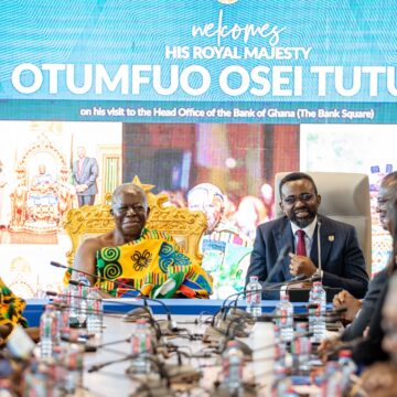 Asantehene Visits Bank of Ghana, Calls for Economic Prudence and Lower Interest Rates