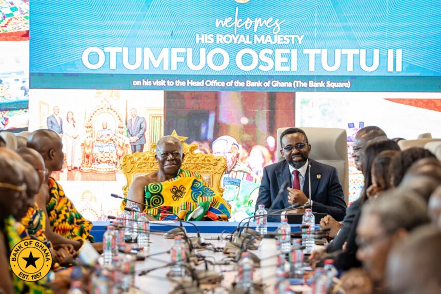 Asantehene Visits Bank of Ghana, Calls for Economic Prudence and Lower Interest Rates