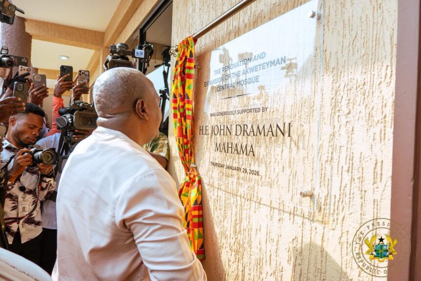 President Mahama Commissions New Mosque for Akweteman Community