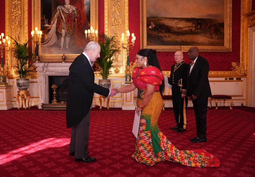 Ghana’s First Female High Commissioner to UK Presents Credentials to King Charles III