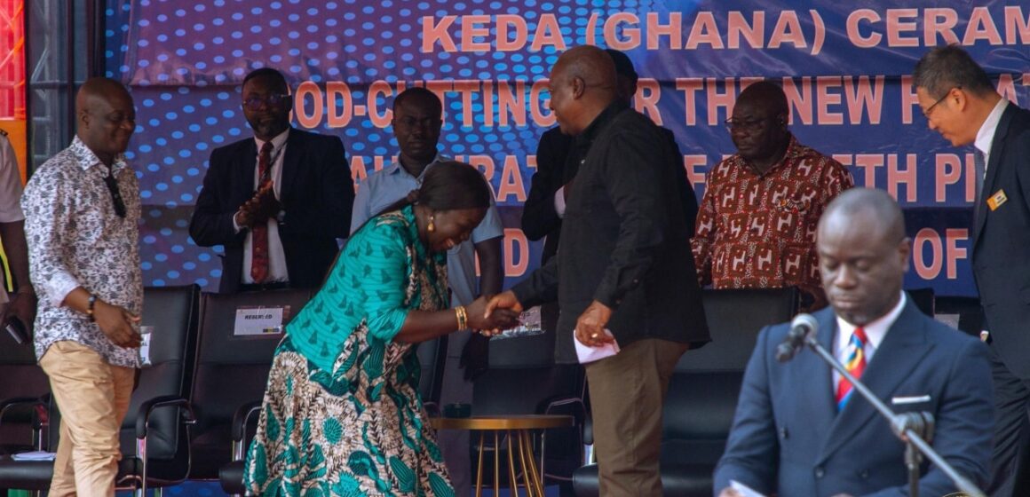 President Mahama Praises Trade Minister as KEDA Expands with New Glass Factory in Shama
