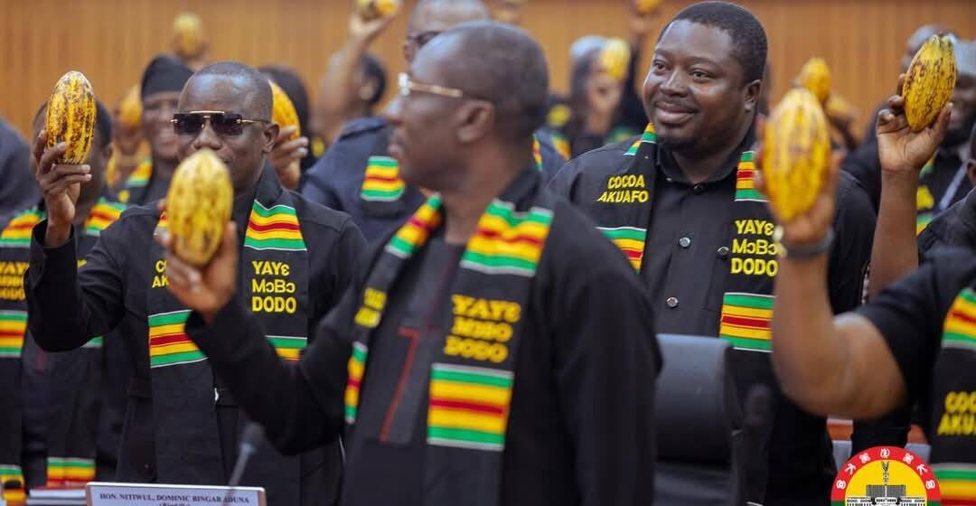 Minority MPs Raise Cocoa Pods in Parliament After State of the Nation Address Minority MPs Raise Cocoa Pods in Parliament After State of the Nation Address