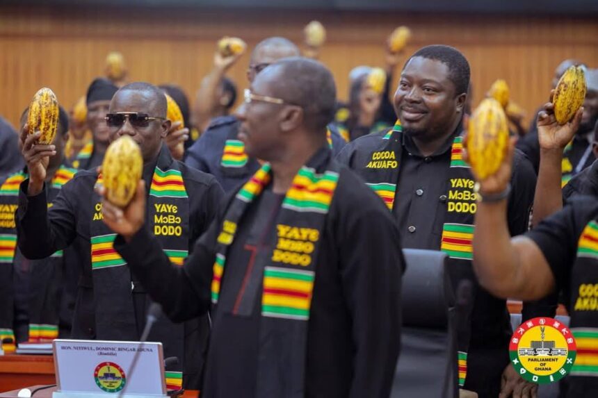 Minority MPs Raise Cocoa Pods in Parliament After State of the Nation Address