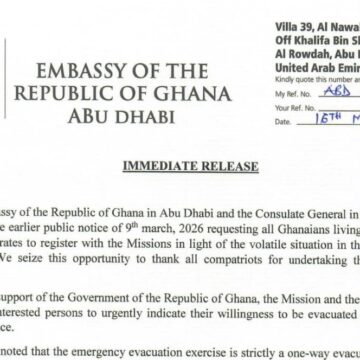 Ghana Embassy in UAE Announces Emergency Evacuation Amid Middle East Tensions