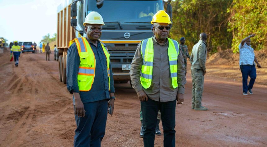 Mahama Inspects Jinijini–Sampa Road Project on “Resetting Ghana Tour”