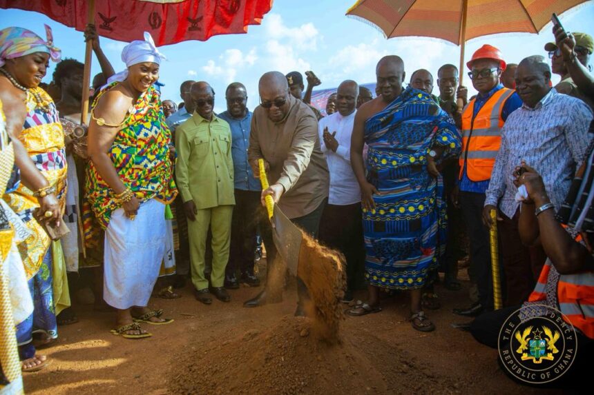 Prez. Mahama Breaks Ground for 24-Hour Market at Dormaa Ahenkro