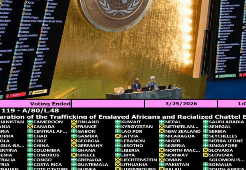Global Momentum Builds Behind Ghana’s UN Resolution on Enslavement and Reparations