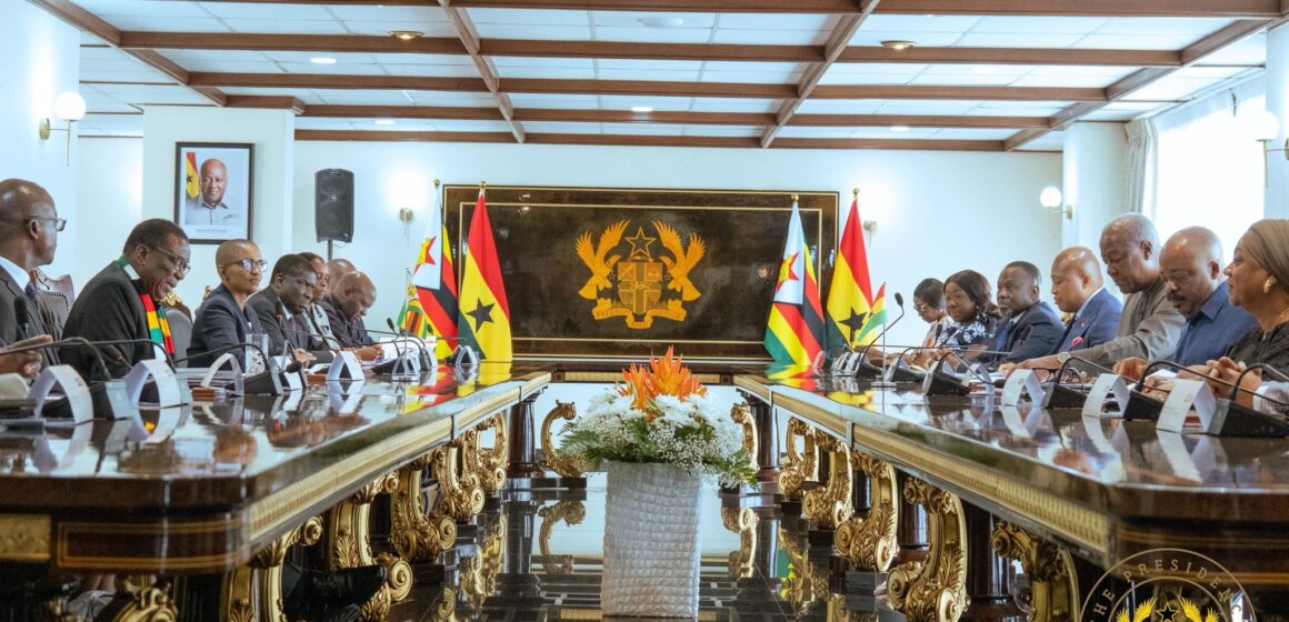 President Mahama Holds Bilateral Talks with Zimbabwean Leader