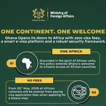 Ghana Waives Visa Fees for African Nationals