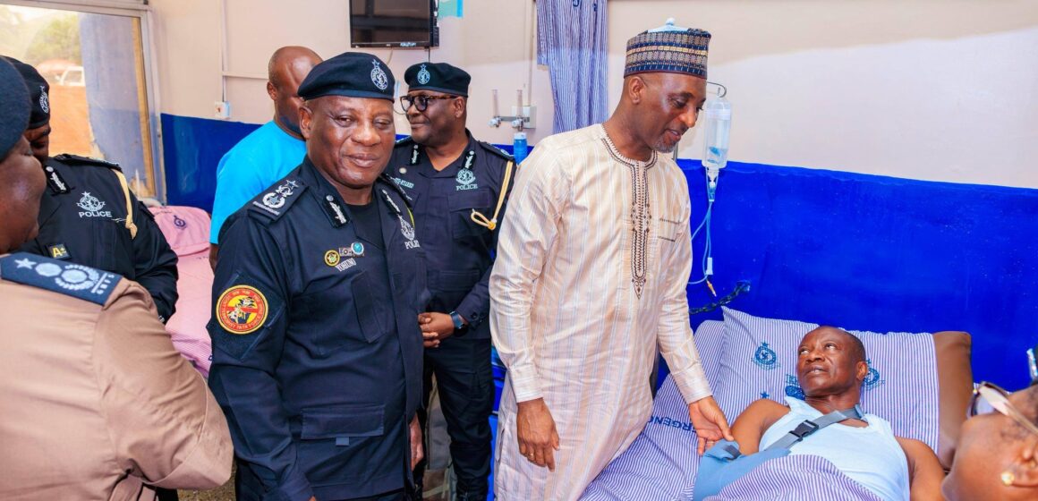 Interior Minister, IGP, and Fire Chief Visit Injured Officer; Assess Barracks Fire Damage