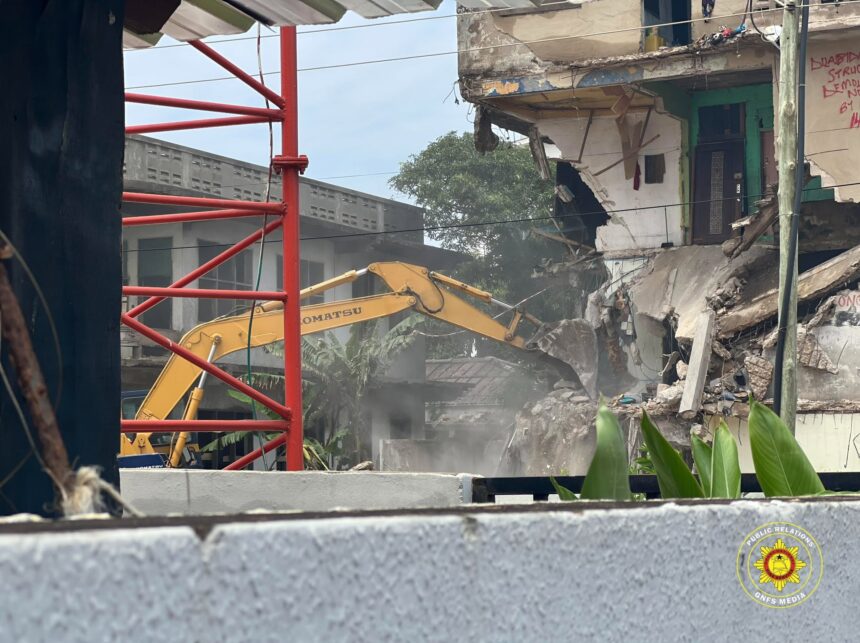 GNFS Supports Safe Demolition of Dilapidated Building at Osu GNFS Supports Safe Demolition of Dilapidated Building at Osu