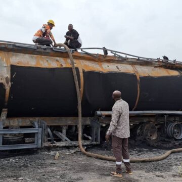 GNFS Contains Fuel Tanker Blaze on Accra–Tema Motorway
