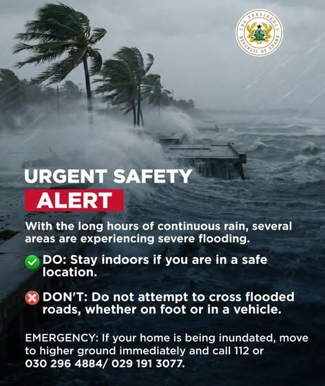 Presidency Issues Urgent Flood Safety Advisory