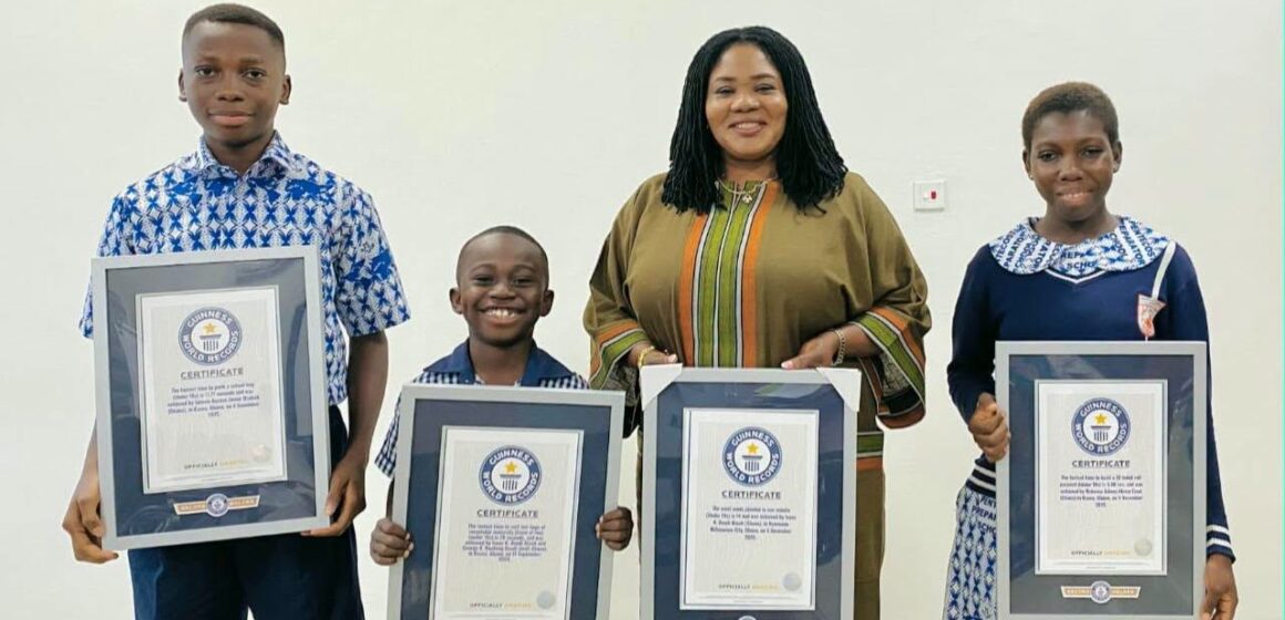 Minister Commends Young Guinness World Record Holders