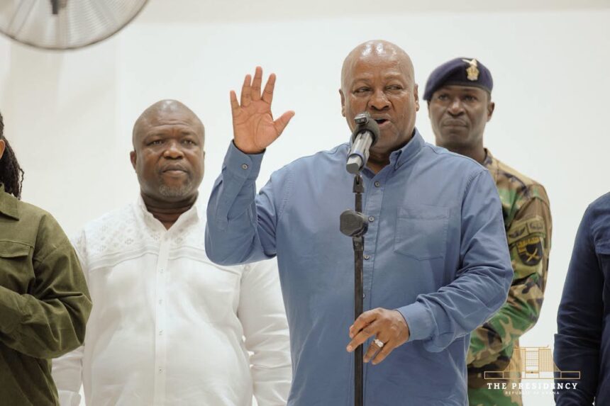  President Mahama Inspects Peki College Assembly Hall Project