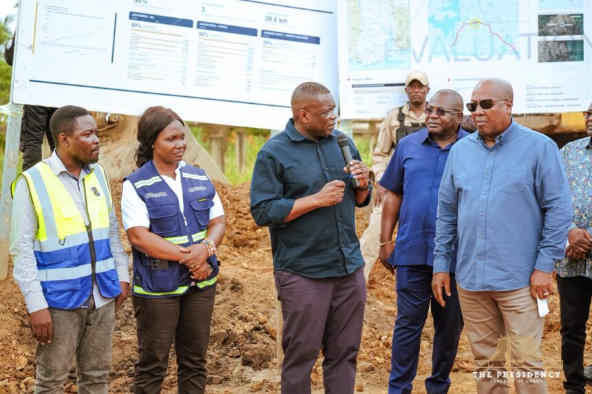 Mahama Inspects Asikuma–Anyirawase Road Works Under Big Push Programme