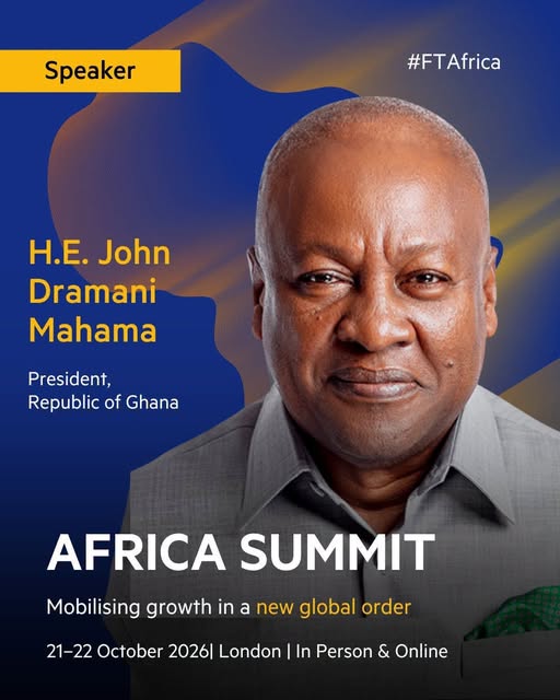 President Mahama to Address FT Africa Summit in London